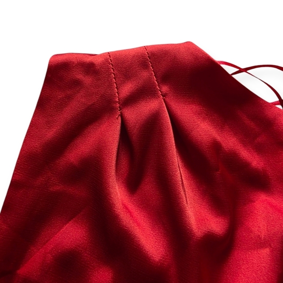 NWT Klesis Satin Red Mini Dress, Size Small - Picture 7 of 8